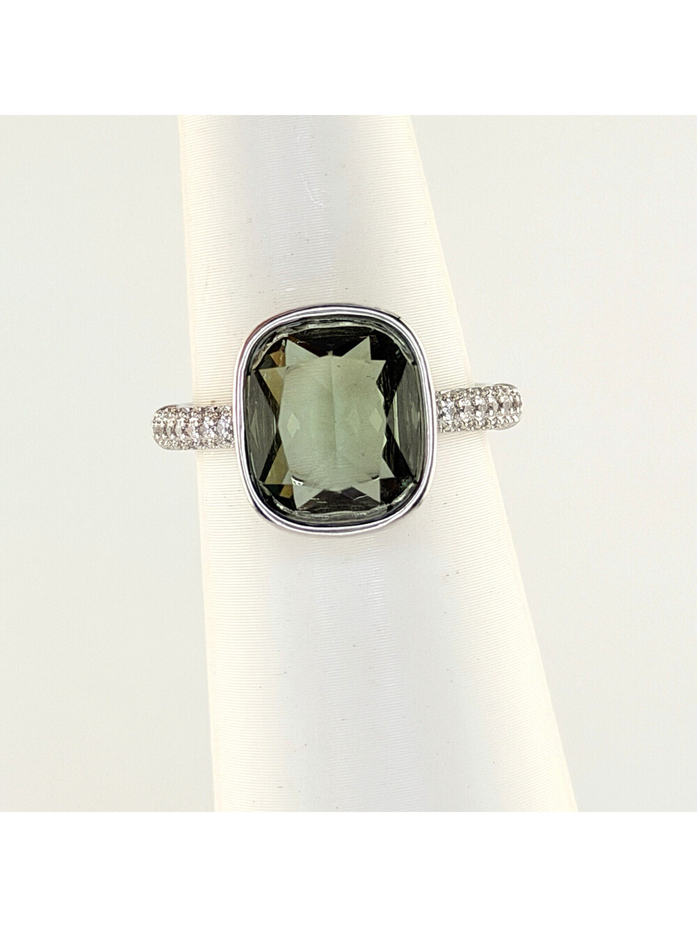 Bomb Party Ring Sz 8 "Pure Adoration" Tourmaline Green Spinel on Rhodium RG48935